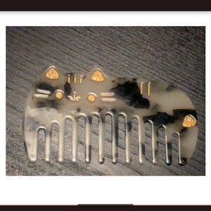 Cat Tortoise Mini Wide Tooth Comb Eco-Friendly tan black gold brown